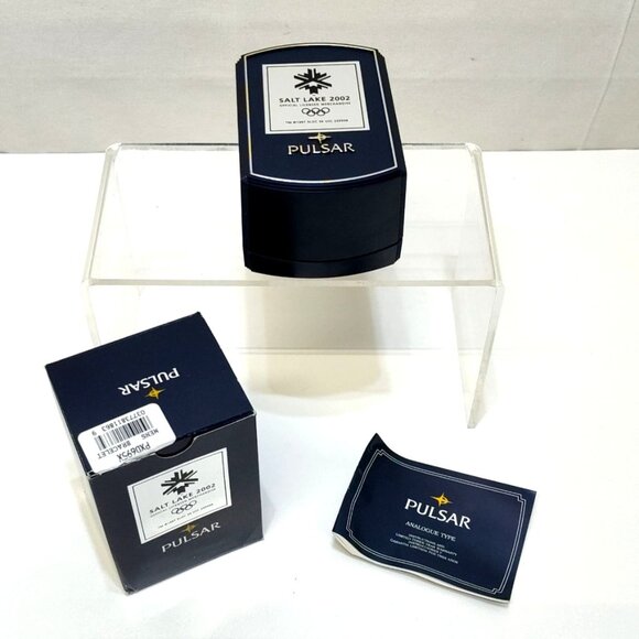 Salt Lake 2002 Olympics Pulsar Bracelet Box & Hard Case W/ Booklet (No Bracelet) - Picture 1 of 4